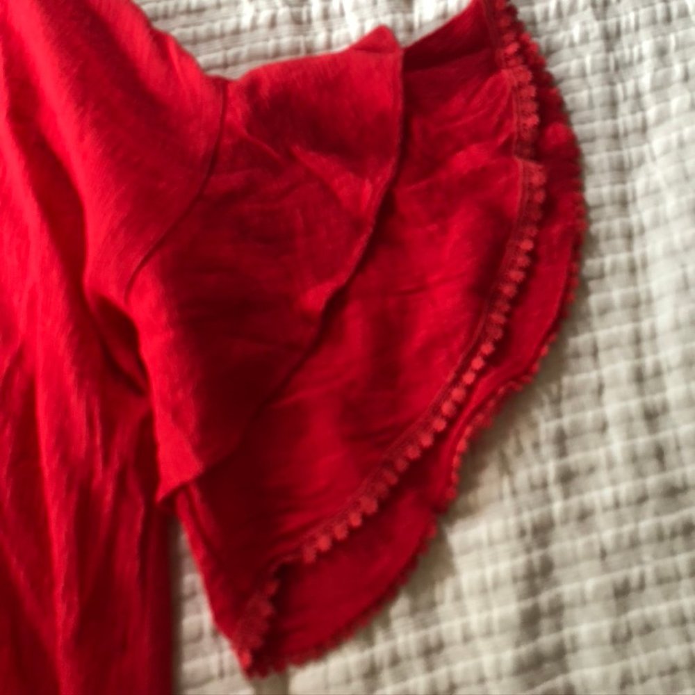 GOOD LUCK GEM V-Neck Ruffle Sleeve Dress - Picture 8 of 9